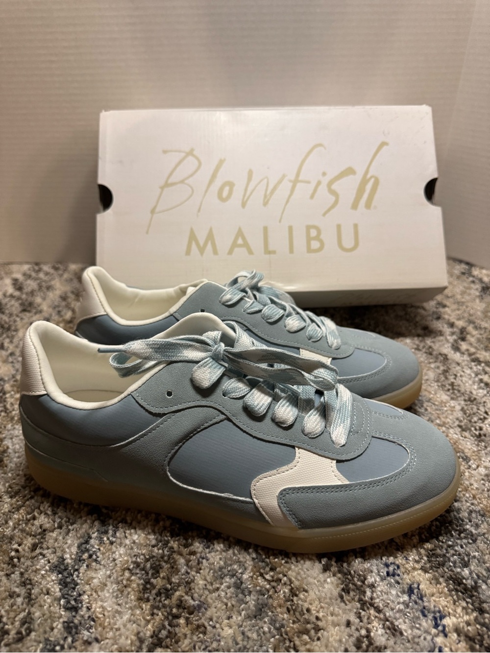 Blowfish Pale Blue and White Lace-Up Sneakers